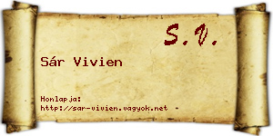 Sár Vivien névjegykártya